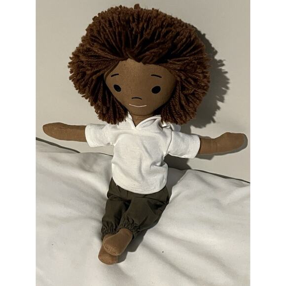 Harperiman Ashton 14 InchPlush Handmade Linen Doll, African American Doll - Picture 1 of 3